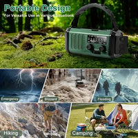 Emergency Radio with Flashlight, Solar and Hand Crank USB Charger