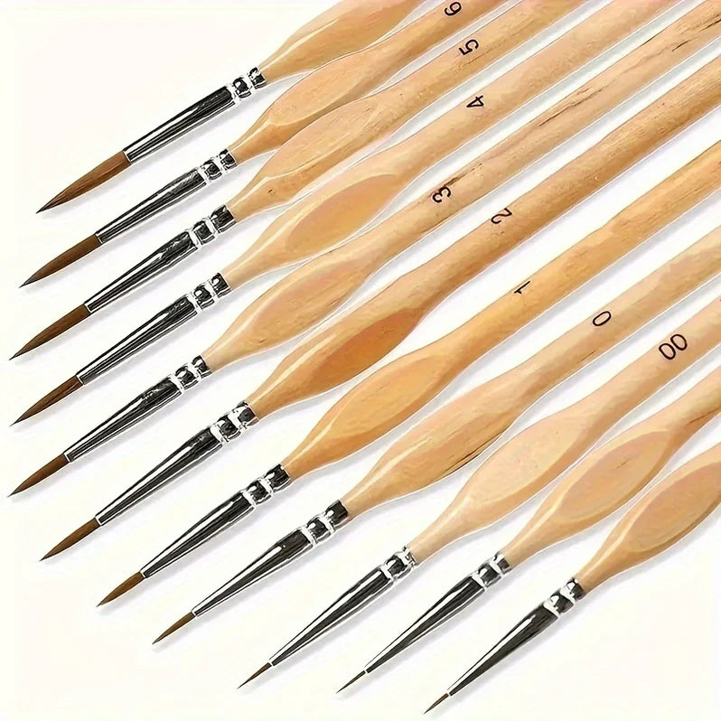 Precision Detail Brush for Accurate Painting and Fine Art, 11 Piece