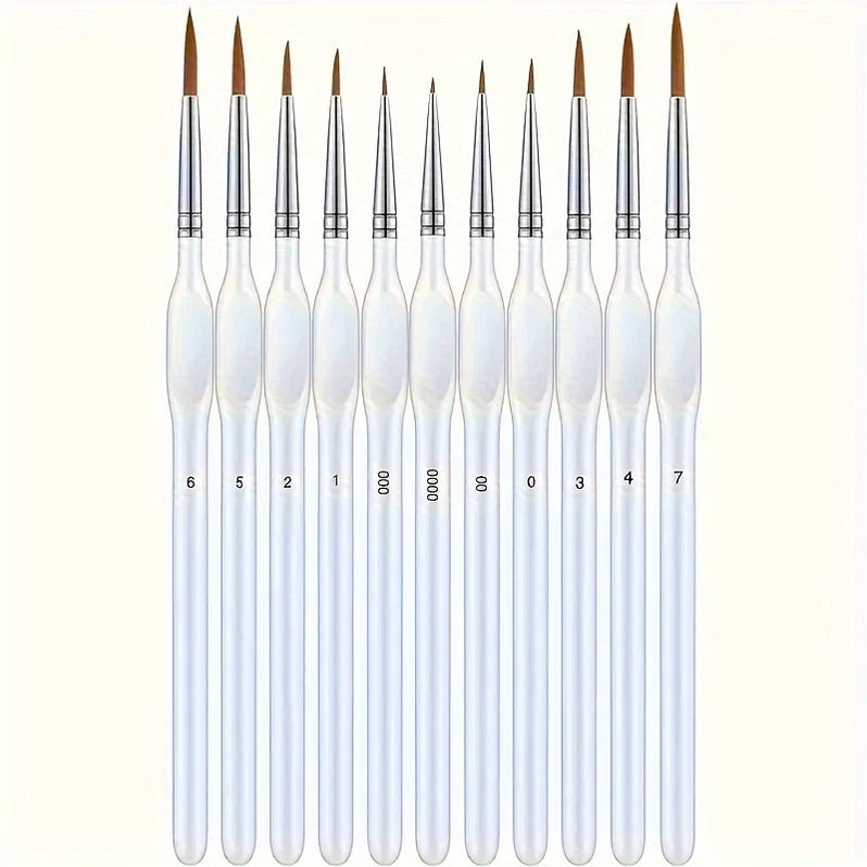 Precision Detail Brush for Accurate Painting and Fine Art, 11 Piece