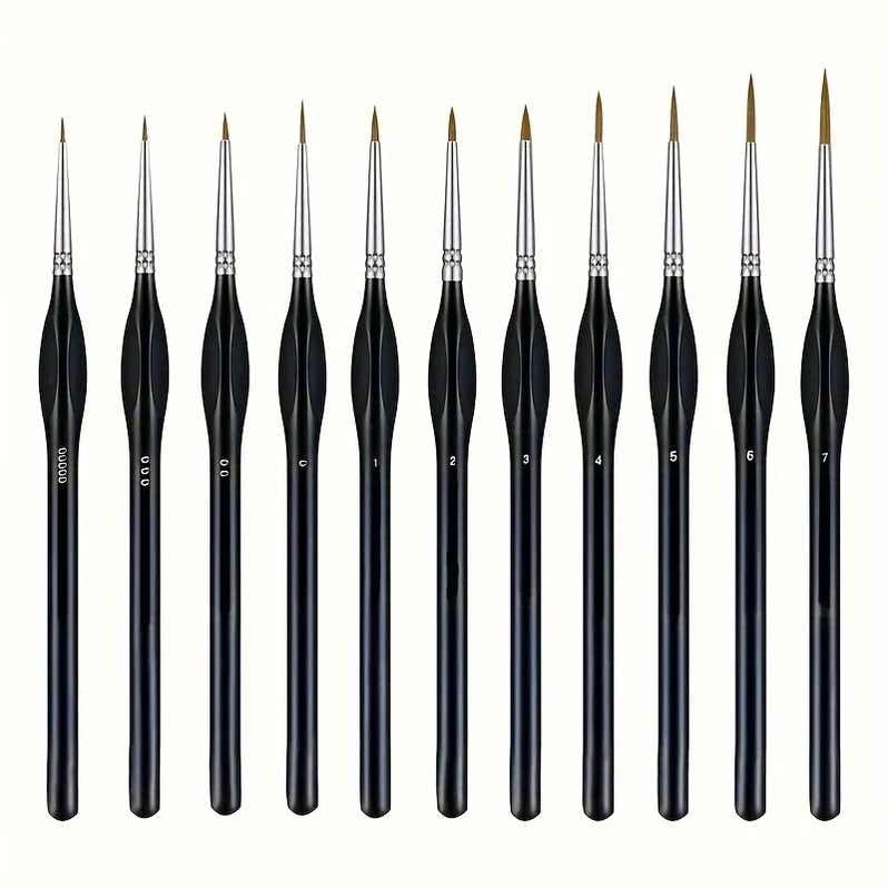 Precision Detail Brush for Accurate Painting and Fine Art, 11 Piece