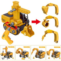 Construction Vehicle Toy Set with Screwdriver for Kids
