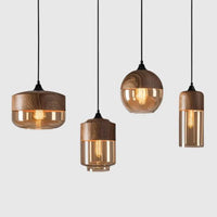 Scandinavian Glass Pendant Light, Adjustable Height Indoor Lighting