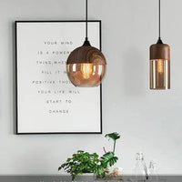 Scandinavian Glass Pendant Light, Adjustable Height Indoor Lighting