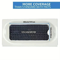 Non Slip Bath Mat XL, Extra Long Anti Skid Shower and Bathtub Mat