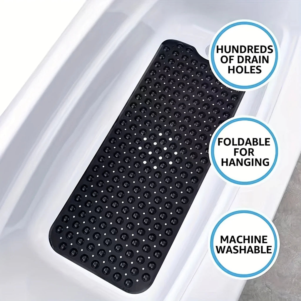 Non Slip Bath Mat XL, Extra Long Anti Skid Shower and Bathtub Mat