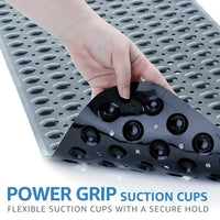 Non Slip Bath Mat XL, Extra Long Anti Skid Shower and Bathtub Mat