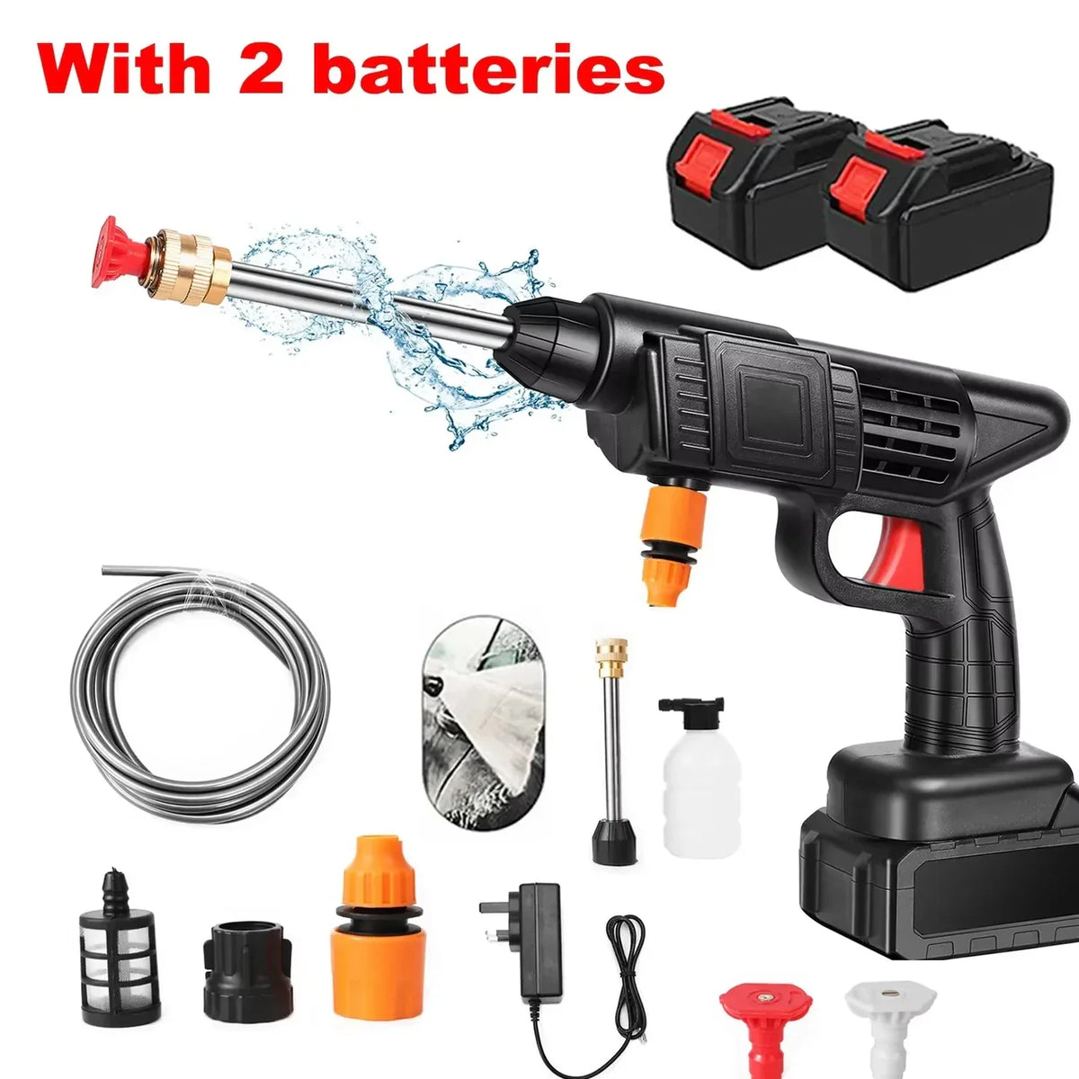 Cordless Lithium Battery Pressure Washer with Adjustable Spray Nozzle