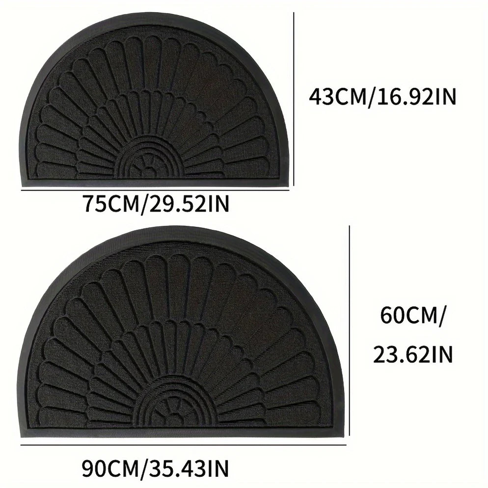 Durable Rubber Door Mat Half-Round Design for Indoor and Outdoor Use