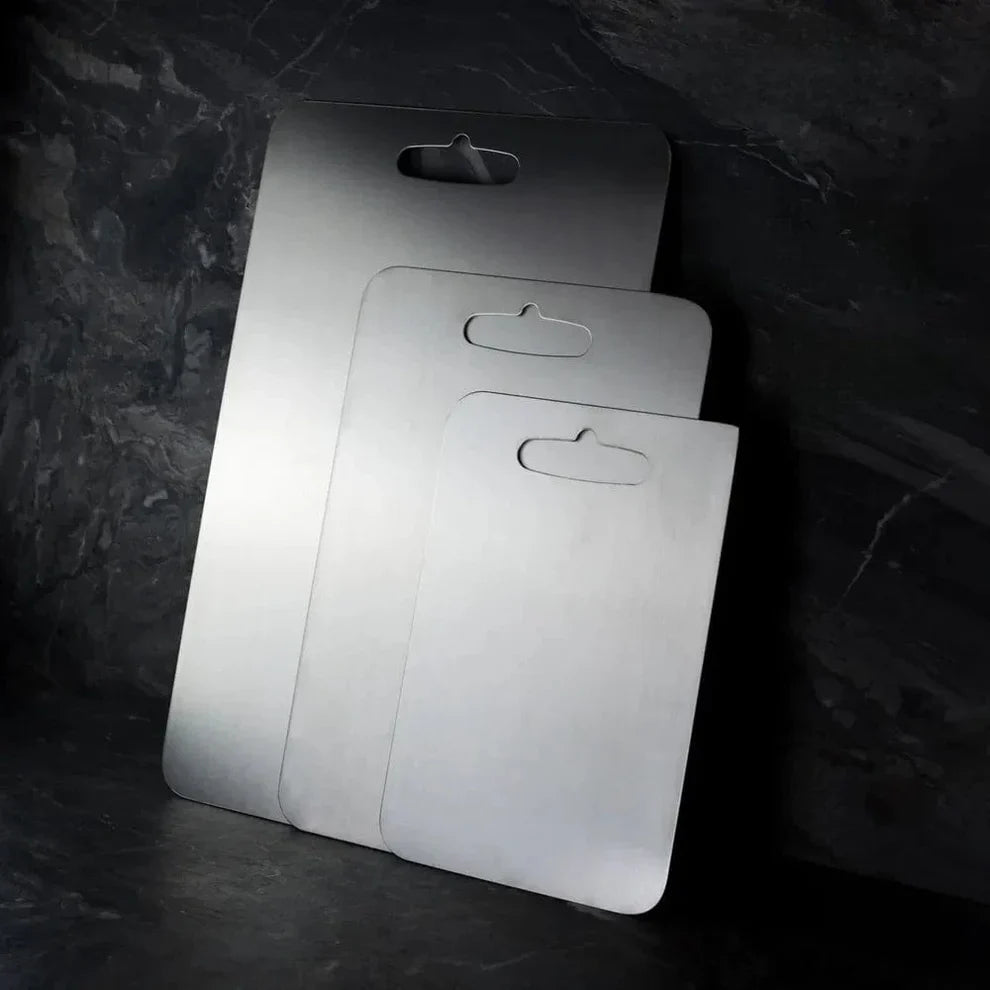 Titanium Kitchen Cutting Board with Rounded Edges and Smooth Finish