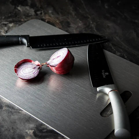 Titanium Kitchen Cutting Board with Rounded Edges and Smooth Finish