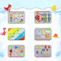 Montessori Busy Board Educational Activity Toy for Toddlers with ABC Shapes and Animals
