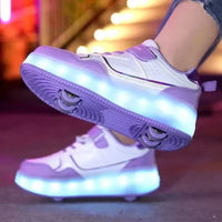 Kids Roller Shoes with LED Lights, Outdoor Lightweight Skates