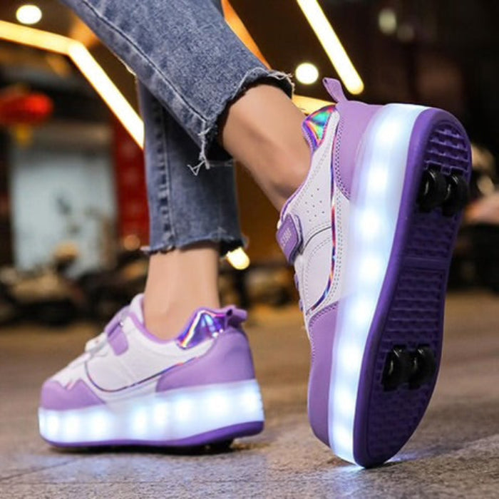 Kids Roller Shoes with LED Lights, Outdoor Lightweight Skates