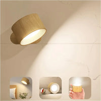 Wireless 360 Degree Wall Lamp, Dimmable LED Rechargeable Lighting