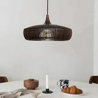 Japanese Wood Ceiling Lamp, Round Wabi Sabi Minimalist Style