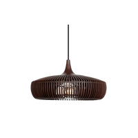 Japanese Wood Ceiling Lamp, Round Wabi Sabi Minimalist Style