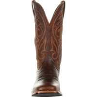 Leather Cowboy Boots for Men, Embroidered Retro Western Mid Calf