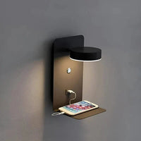 Bedside Lamp with Integrated Phone Holder and USB Charger, Dimmable LED Night Light