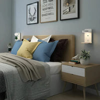 Bedside Lamp with Integrated Phone Holder and USB Charger, Dimmable LED Night Light