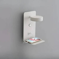 Bedside Lamp with Integrated Phone Holder and USB Charger, Dimmable LED Night Light