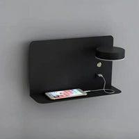 Bedside Lamp with Integrated Phone Holder and USB Charger, Dimmable LED Night Light