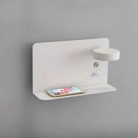 Bedside Lamp with Integrated Phone Holder and USB Charger, Dimmable LED Night Light