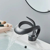 Modern Bathroom Sink Faucet Waterfall Brass Design