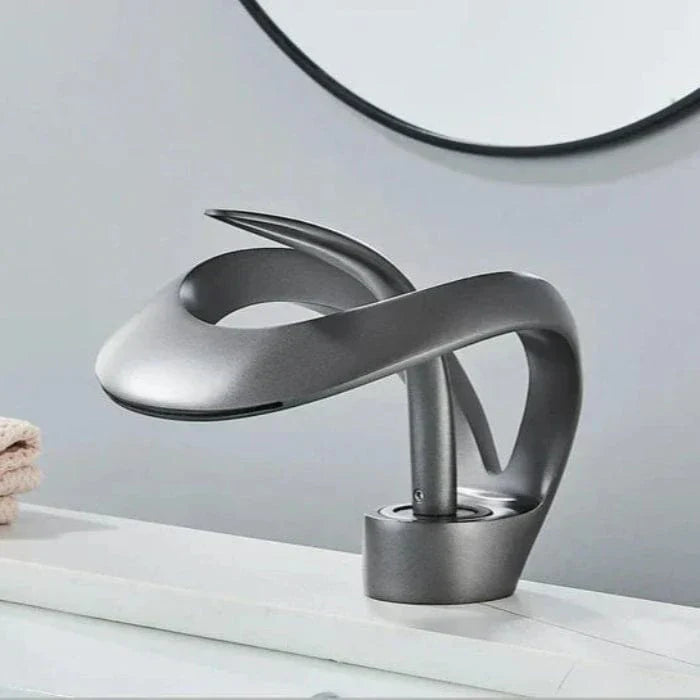 Modern Bathroom Sink Faucet Waterfall Brass Design
