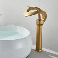 Modern Bathroom Sink Faucet Waterfall Brass Design
