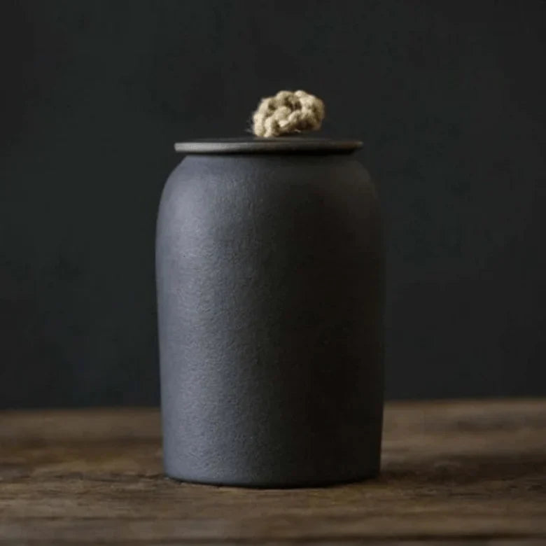 Japanese Ceramic Coffee Container, Portable Cylindrical 30 oz