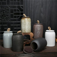 Japanese Ceramic Coffee Container, Portable Cylindrical 30 oz