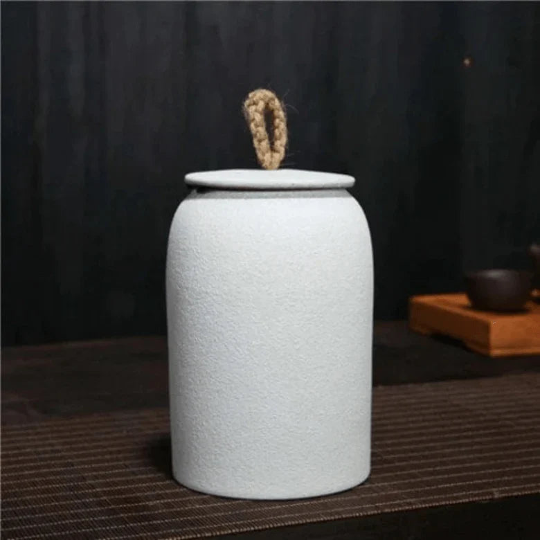 Japanese Ceramic Coffee Container, Portable Cylindrical 30 oz