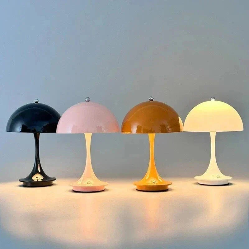 Wireless Mushroom Lamp, Dimmable Portable LED Light