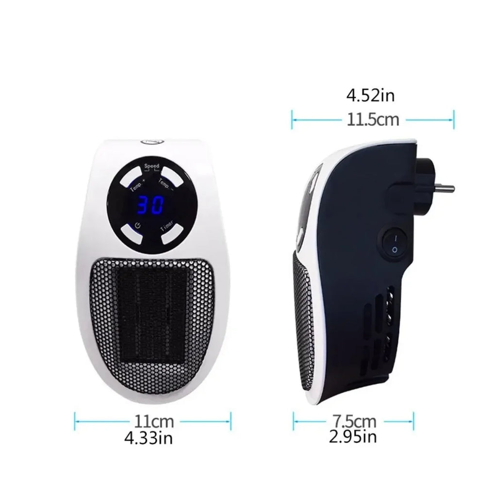 Compact Space Heater with Tip Over Protection and Overheat Shutoff