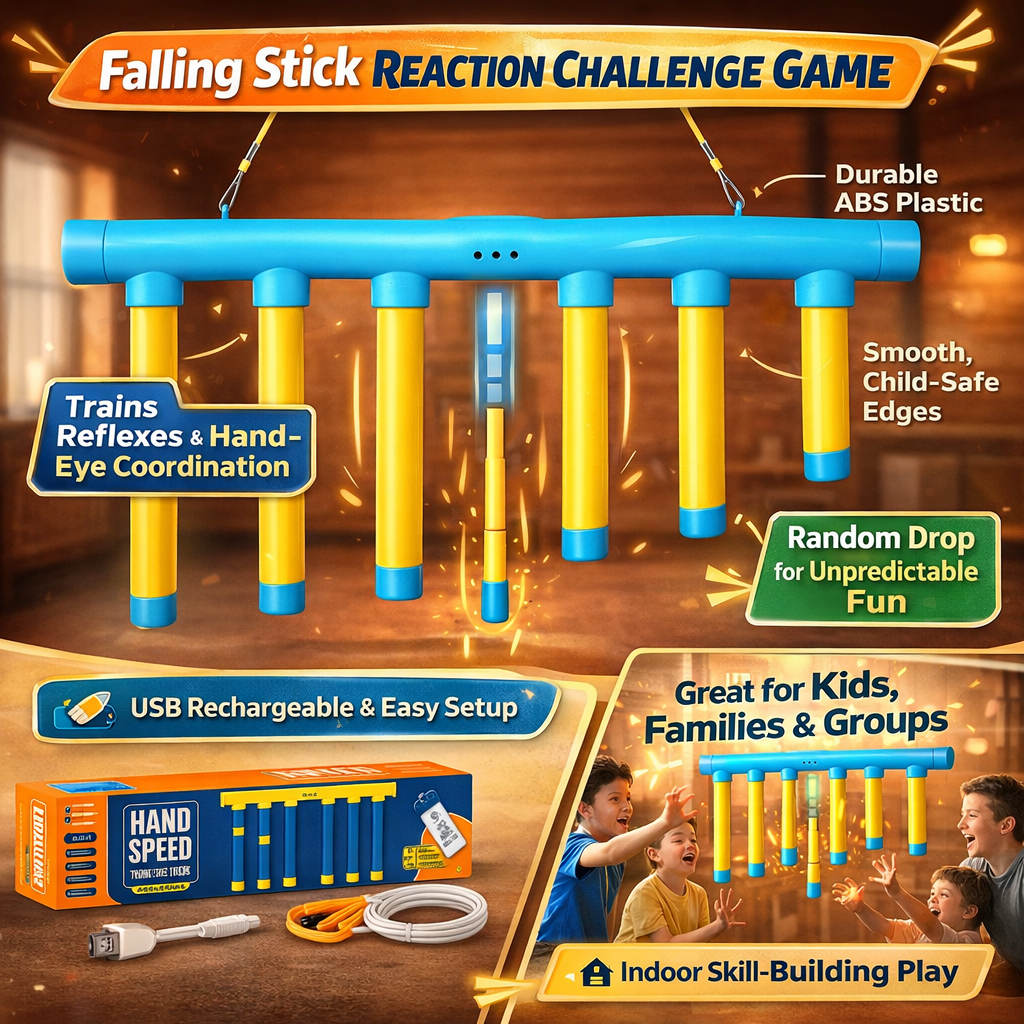 Reflex Training Game with Random Drop Stick and Three Speed Modes
