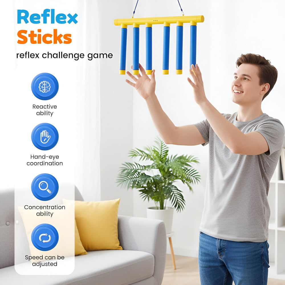 Reflex Training Game with Random Drop Stick and Three Speed Modes
