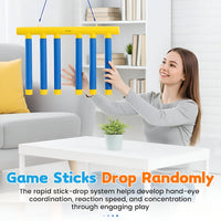 Reflex Training Game with Random Drop Stick and Three Speed Modes