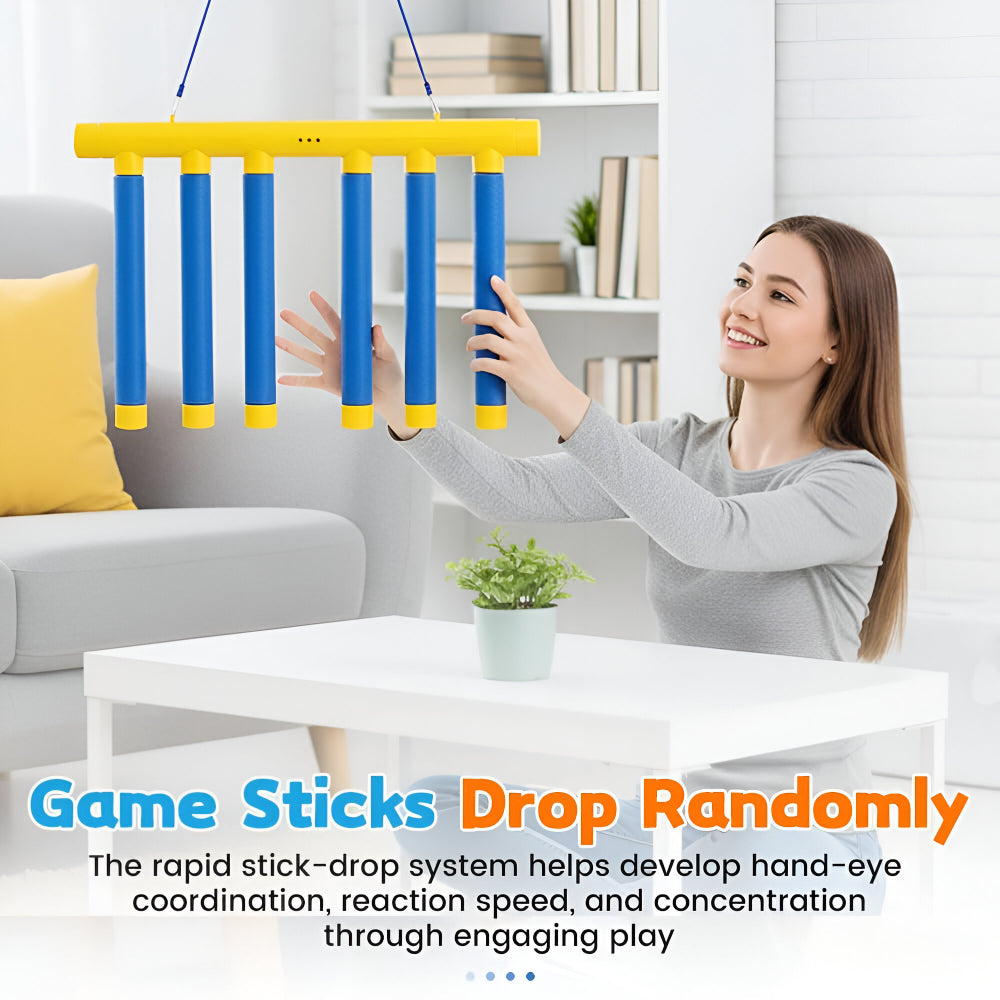 Reflex Training Game with Random Drop Stick and Three Speed Modes