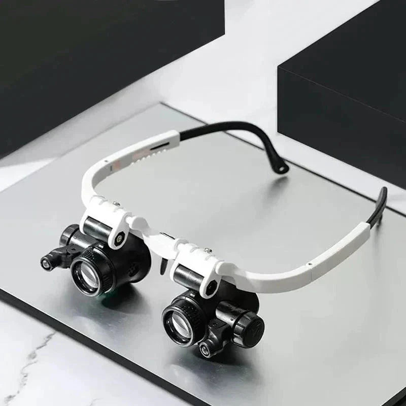 LED Magnifier Headset with 8x, 15x, 23x, Interchangeable Lenses and Dual Adjustable Lights