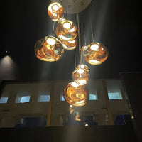 Multi-Head Pendant Light with Sculptural Melt Design