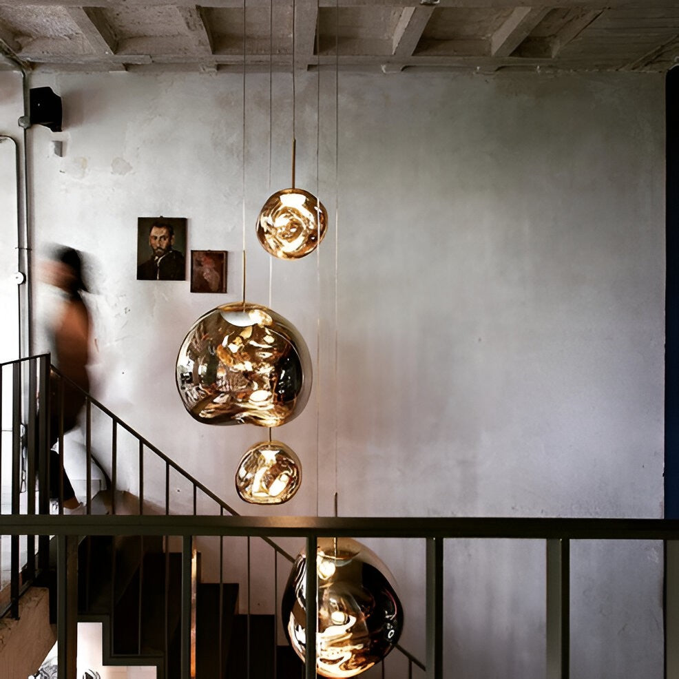 Multi-Head Pendant Light with Sculptural Melt Design
