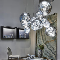 Multi-Head Pendant Light with Sculptural Melt Design