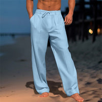 Drawstring Broadcloth Trousers with Relaxed Fit and Breathable Fabric