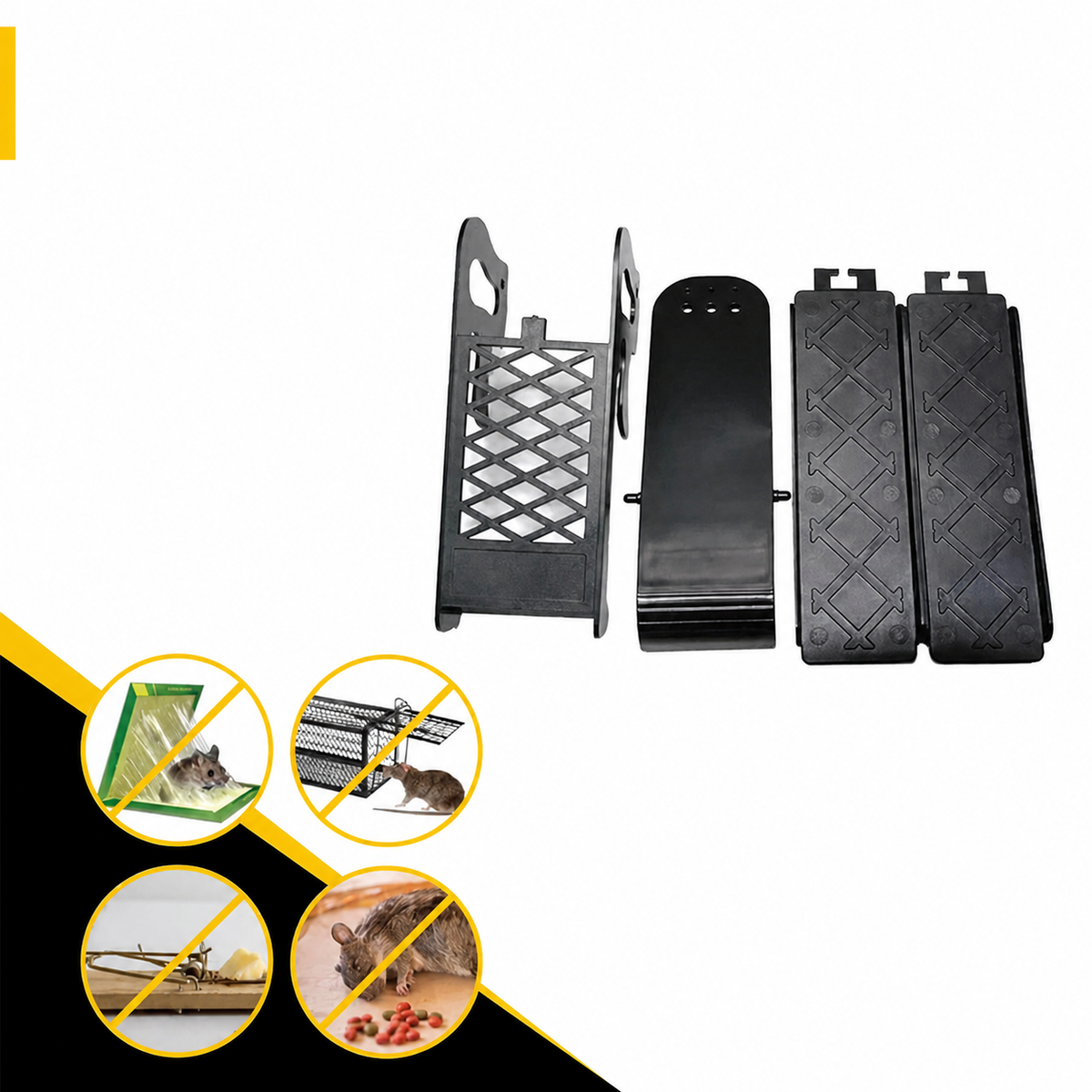 Plastic Plank Mouse Trap with Three Ladders for Bucket Capture Setup