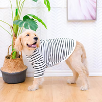 Cotton Dog T-Shirt with Striped Pattern and Breathable Weave for Medium to Large Dogs