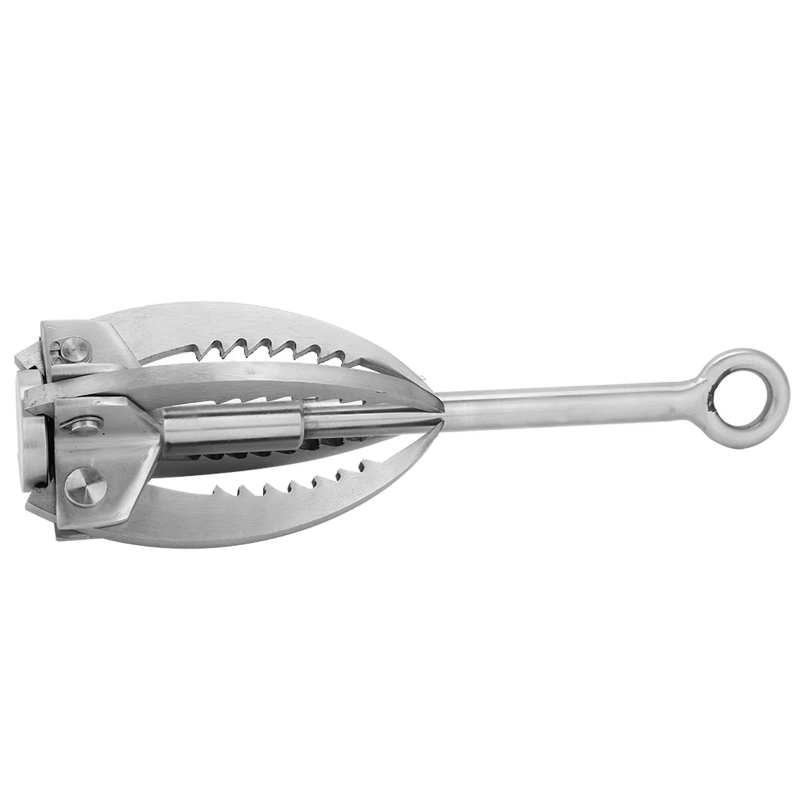 Folding Grappling Hook with Four Sharp Prongs and Stainless Steel Construction, 250lb Capacity