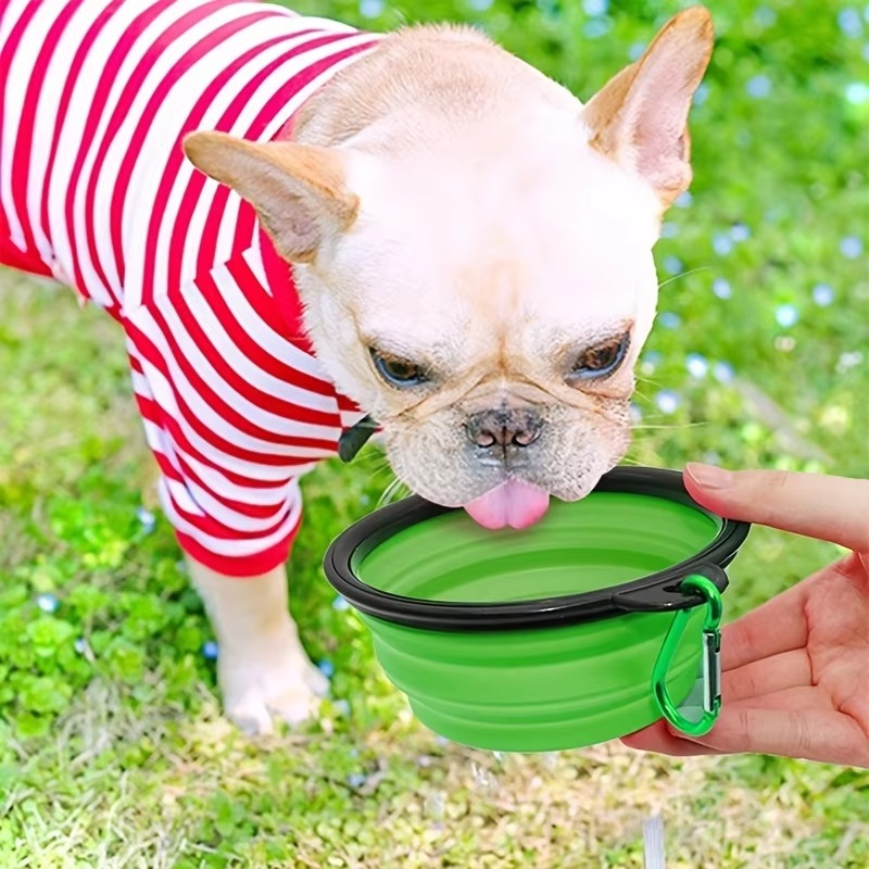 Portable Silicone Pet Bowl with Collapsible Design for Food and Water