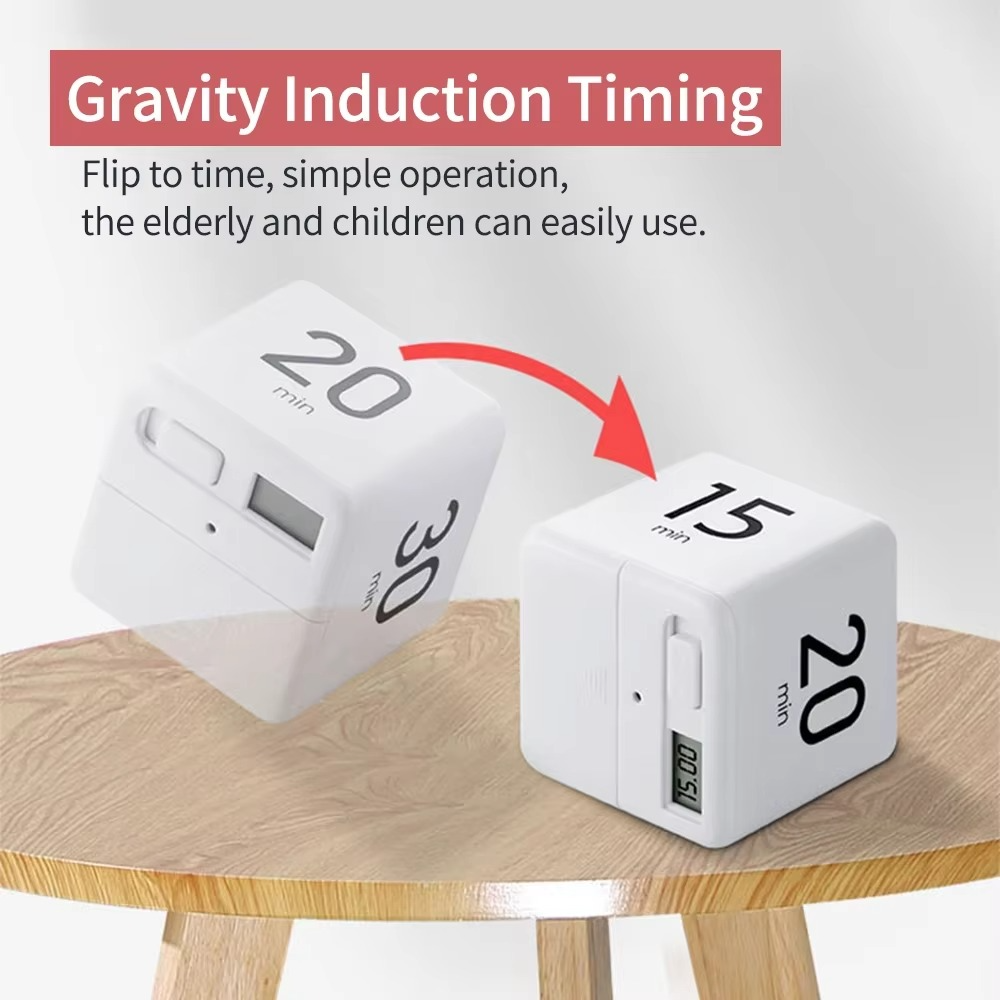 Visual Flip Timer with Magnetic Back and Silent Countdown for Home and Office