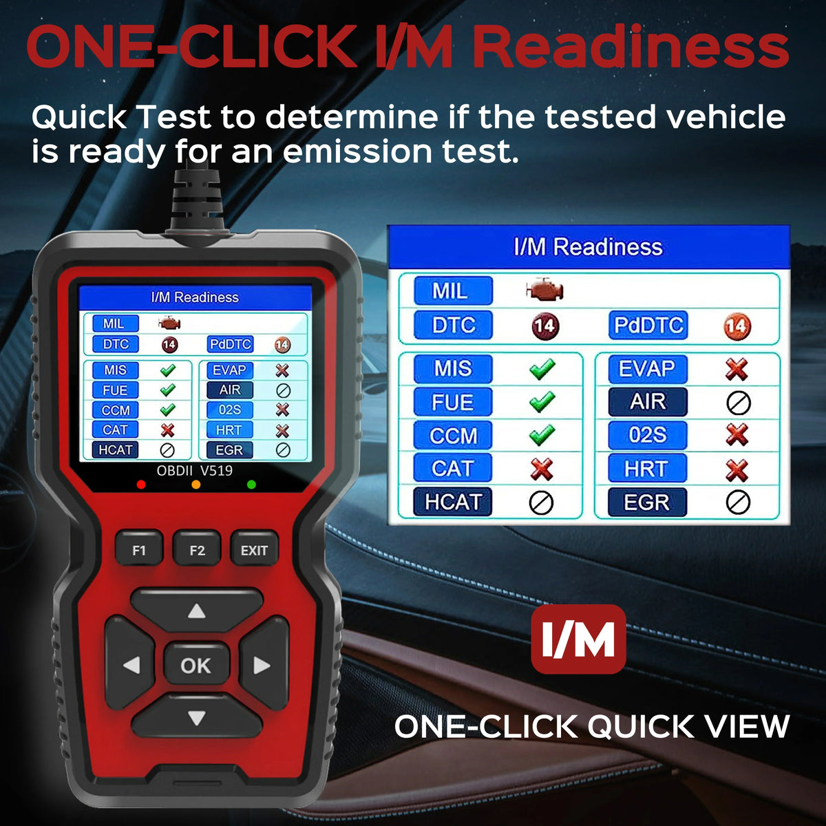 Vehicle Code Scanner with Live Data and Freeze Frame for OBD2 Cars