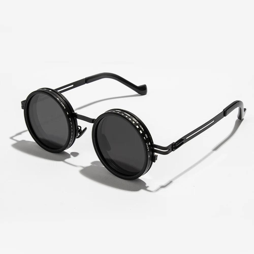 Adjustable Polarized Sunglasses with Round Frame and UV400 Protection